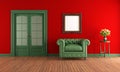 Red and green vintage room