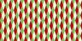 Red and green vintage rough kraft textured seamless diamond harlequin checker Christmas decoration pattern