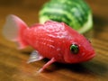 red and green Watermellon fish hybrid.Generative AI