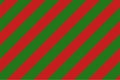 Red, green and white diagonal stripes background vector illustration. Candy cane pattern for Christmas or New Year Royalty Free Stock Photo