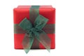 Red and Green Wrapped Gift Box Royalty Free Stock Photo