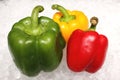 Red, green and yellow colored bell pepper Royalty Free Stock Photo