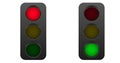 Red green and yellow detailed traffic lights vector illustration Royalty Free Stock Photo