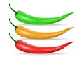 Red, green, and yellow hot chili pepper Royalty Free Stock Photo