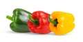 Red green yellow pepper isolated on white Royalty Free Stock Photo