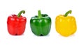 red green yellow pepper on white background Royalty Free Stock Photo