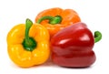 Red green yellow pepper on white background Royalty Free Stock Photo