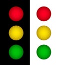 Red green and yellow round traffic lights vector illustration Royalty Free Stock Photo