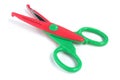 Red green zigzag scissors .