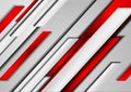 Red and grey abstract tech background with glossy stripes Royalty Free Stock Photo