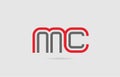 red grey alphabet letter logo combination MC M C for icon design Royalty Free Stock Photo