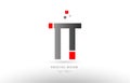 red grey alphabet letter tt t t logo combination icon design