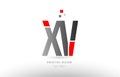 red grey alphabet letter xv x v logo combination icon design