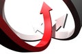 Red and grey arrows pointing Royalty Free Stock Photo