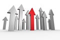 Red and grey arrows pointing up Royalty Free Stock Photo