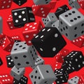 Red grey black dice seamless pattern Royalty Free Stock Photo