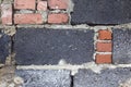 red and grey bricks in wall Royalty Free Stock Photo