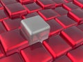 Red and grey cubes