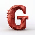 Beautiful Red 3d Letter With Thorny Spikes In Gutai Group Style