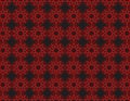 Red and grey Geometric 10 points star figure repetion pattern over dark grey