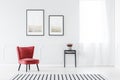 Red and grey living room Royalty Free Stock Photo