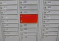 Red and grey mail boxes Royalty Free Stock Photo