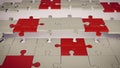 Red, Grey, White Puzzle Floor