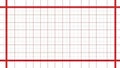 Red Grid Lines on White Graph Paper Royalty Free Stock Photo