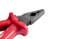 Red grip steel engineer equipment pliers with clipping path Royalty Free Stock Photo