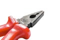 Red grip steel engineer equipment pliers with clipping path Royalty Free Stock Photo