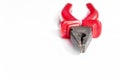 Red grip steel engineer equipment pliers with clipping path