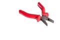 Red grip steel engineer equipment pliers with clipping path Royalty Free Stock Photo
