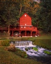 Red Grist Mill in the Summer. Royalty Free Stock Photo