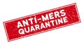 Red Grunge Anti-Mers Quarantine Rectangle Stamp