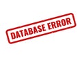 Red grunge Database Error rubber stamp indicating system failure and data retrieval issues Royalty Free Stock Photo
