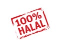 Red grunge stamp and text Halal