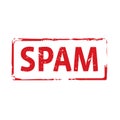 Red stamp and text spam. Vector Illustration Royalty Free Stock Photo