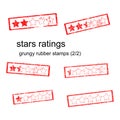 Red grungy rubber stamp five stars ratings