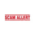 Red Grungy Scam Allert Stamp Illustration Template Vector Royalty Free Stock Photo