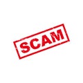 Red Grungy Scam Stamp Illustration Template Vector Royalty Free Stock Photo