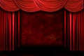 Red Grungy Stage Theater Drapes With Dramatic Ligh