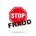 Red Grungy Stop Fraud Illustration Template Vector Royalty Free Stock Photo