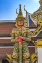 Red Guardian Statue Grand Palace Bangkok Thailand