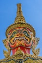 Red Guardian Statue Grand Palace Bangkok Thailand