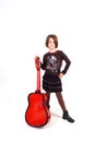 Cute Young Female & Red Guitar