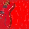 Red Guitar Background Royalty Free Stock Photo