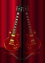 Red Guitar Reflections Royalty Free Stock Photo