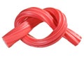 Red gummy candy (licorice) rope