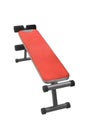 red gym exercise bench isolated on white background Royalty Free Stock Photo