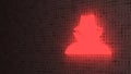 Red hacker glowing on letter background